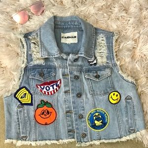 LF - Carmar Cropped Denim Vest M